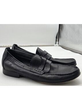 Steve Madden Wonder Shoes Mens Size 9.5 Black Leather Loafers Dress Slip On